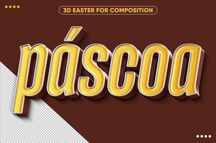PSD gratuito 3d rendono realistico il logo giallo di pasqua