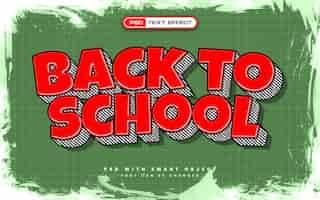 Gratis PSD 3d retro terug naar school-teksteffect