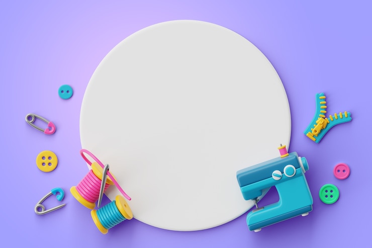 PSD Gratis 3d sewing blank banner background