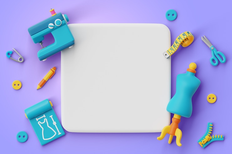 PSD Gratis 3d sewing blank banner background