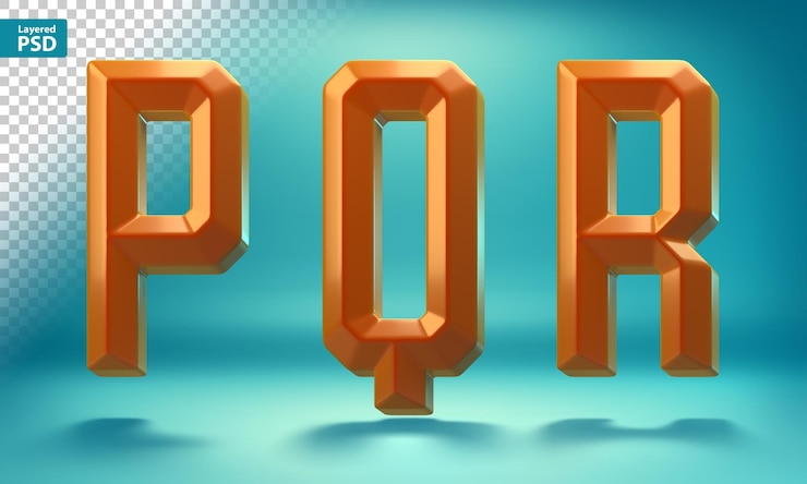 PSD Gratis 3d sharp geometric letters