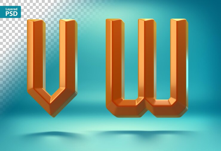 PSD Gratis 3d sharp geometric letters
