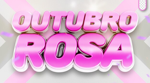 3d-stempel logo oktober roze borstkanker bewustwording maand