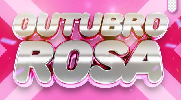 3d-stempel logo oktober roze borstkanker bewustwording maand