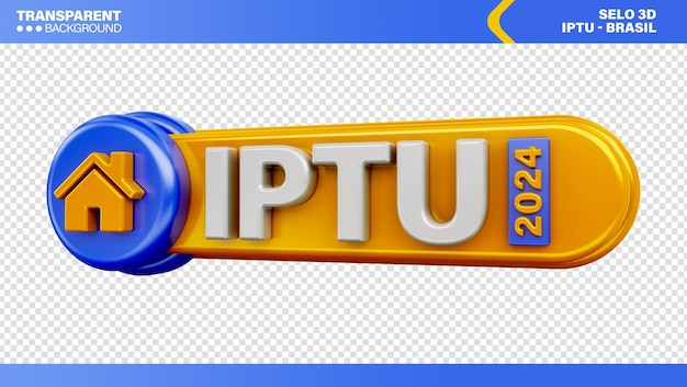 Gratis PSD 3d-stempel logo woningbelasting brazil iptu van huizen en appartementen