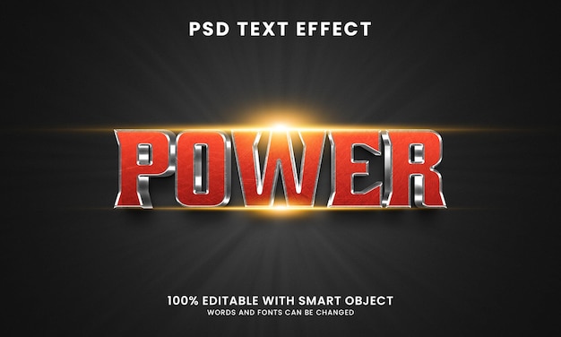 3d-stijl power-teksteffectsjabloon