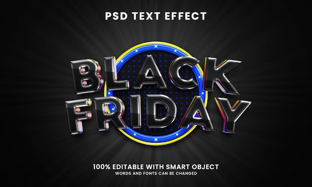 3d-stijl zwarte vrijdag teksteffectsjabloon