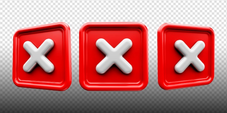 Gratis PSD 3d-symboolpictogram correct en niet geaccepteerd ja en geen pictogram weergegeven geïsoleerd