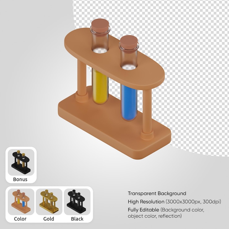 PSD Gratis 3d test tubes