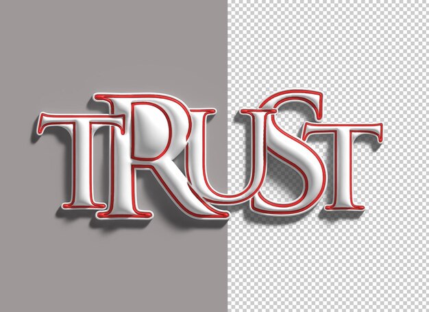 3D Trust Lettering tipográfico diseño de ilustración 3d