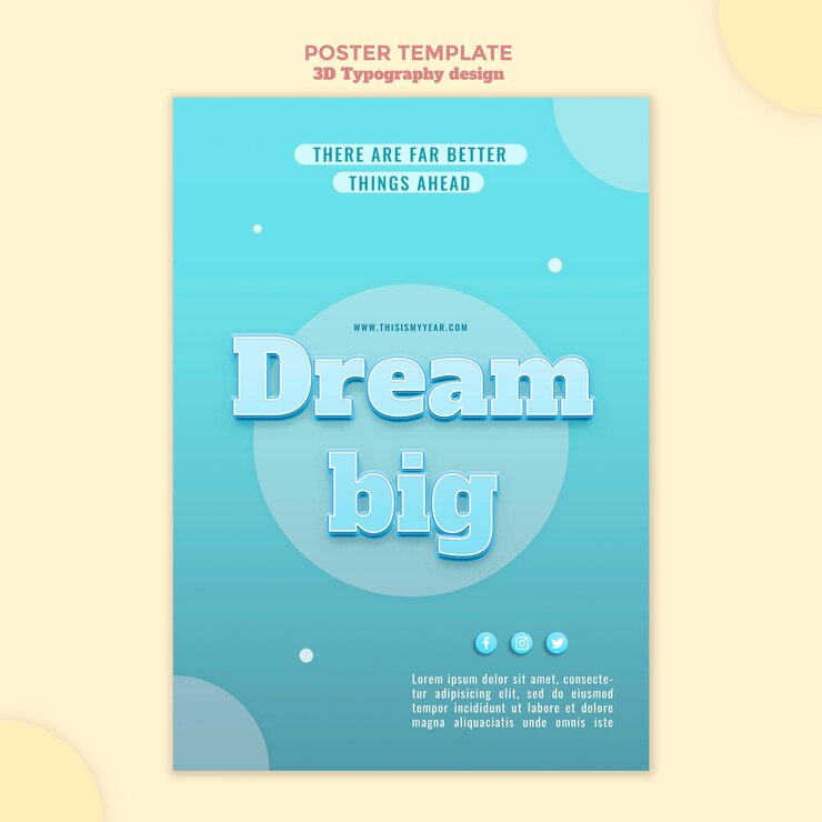 PSD Gratis 3d typography design poster
