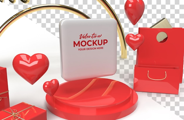 3d valentijn mockup promotiefase renderen voor advertentie