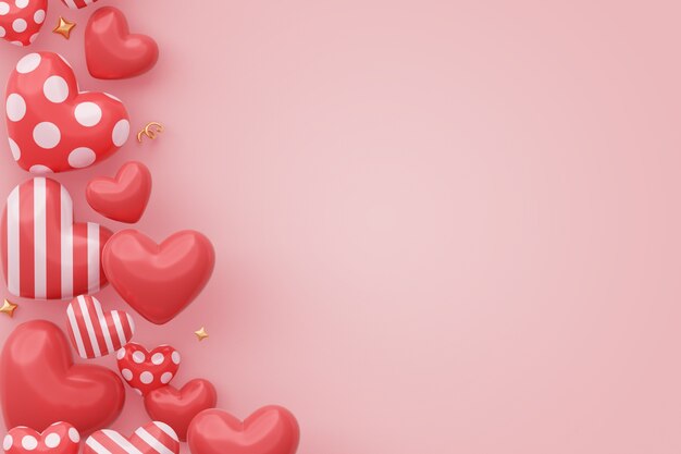 3D Valentijnsdag viering achtergrond