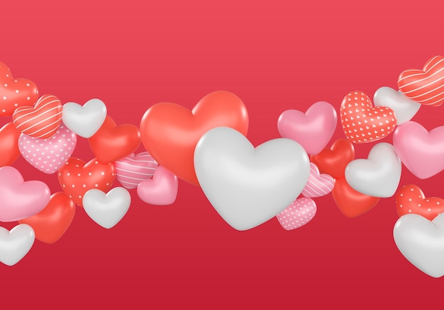 Gratis PSD 3d valentijnsdag viering illustratie