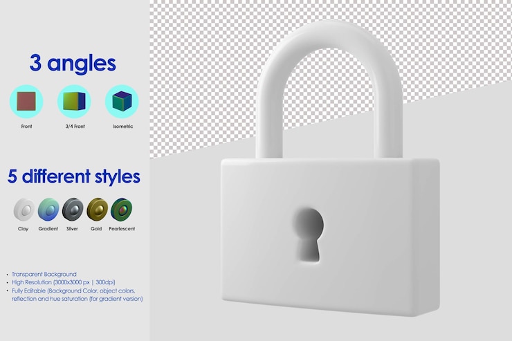 3D vergrendelingspictogram
