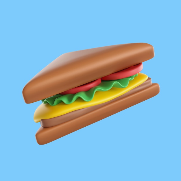 3d verjaardagspictogram met sandwich