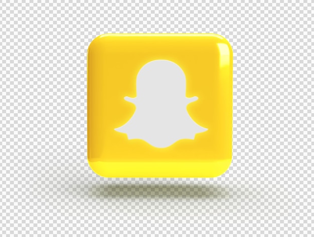Gratis PSD 3d-vierkant met snapchat-logo