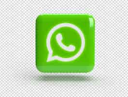 Gratis PSD 3d-vierkant met whatsapp-logo