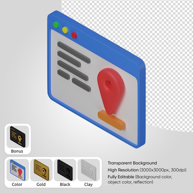 PSD Gratis 3d web location