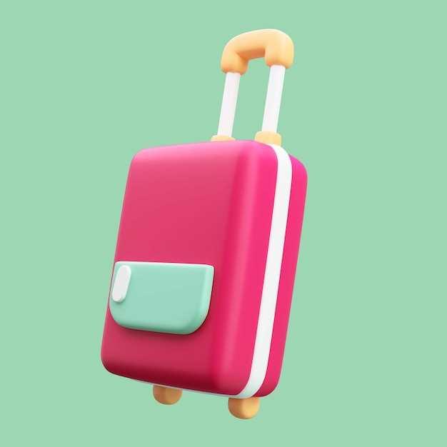 3D-weergave van bagage reizen icon