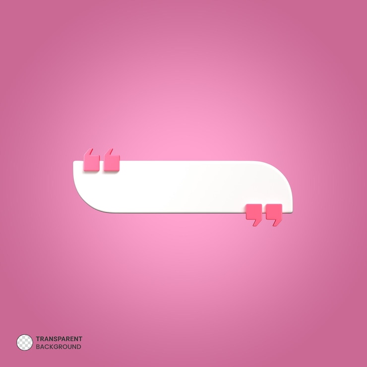 Gratis PSD 3d-weergave van citaten frame vak pictogram geïsoleerd 3d render illustratie