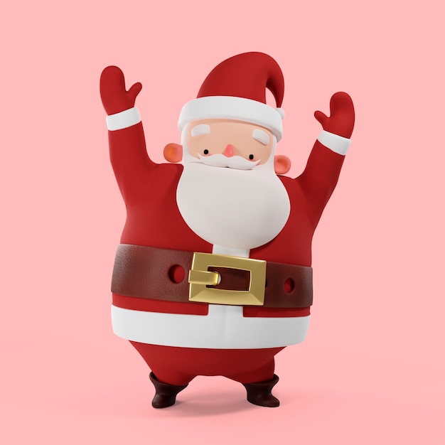 Gratis PSD 3d-weergave van de kerstman pose