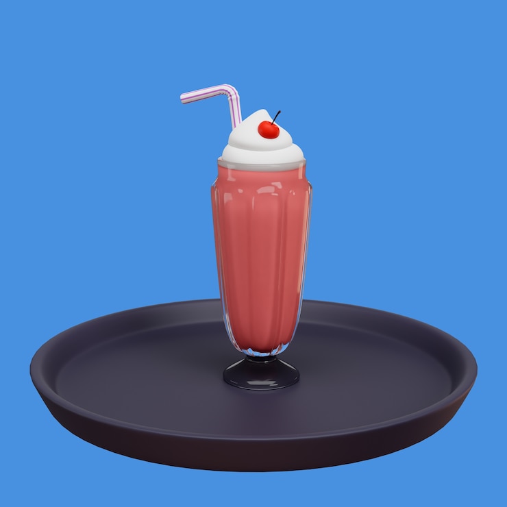 Gratis PSD 3d-weergave van een restaurantartikel