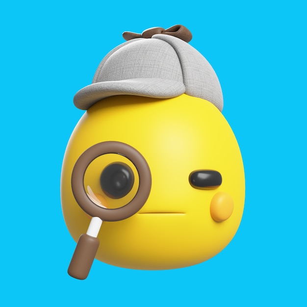 Gratis PSD 3d-weergave van emoji-pictogram