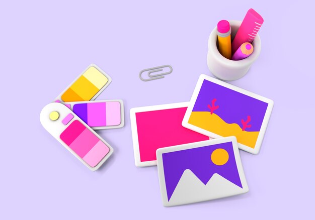 3D-weergave van grafisch ontwerp