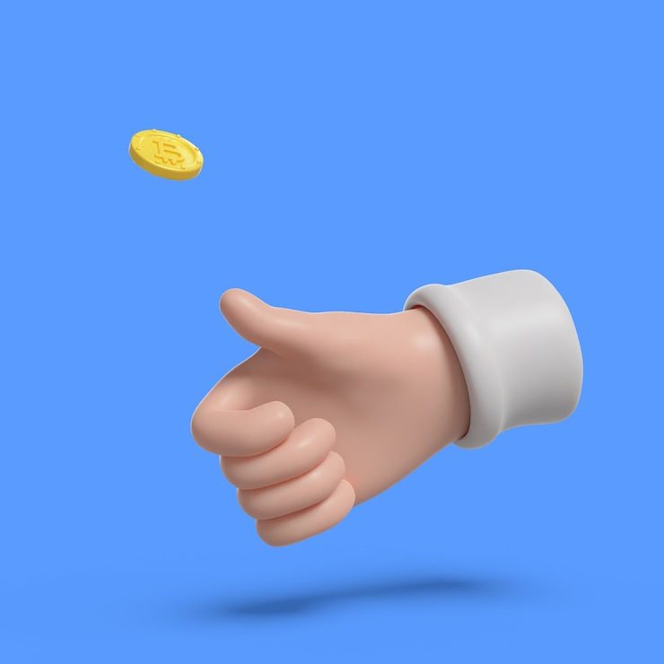 Gratis PSD 3d-weergave van handen met geld
