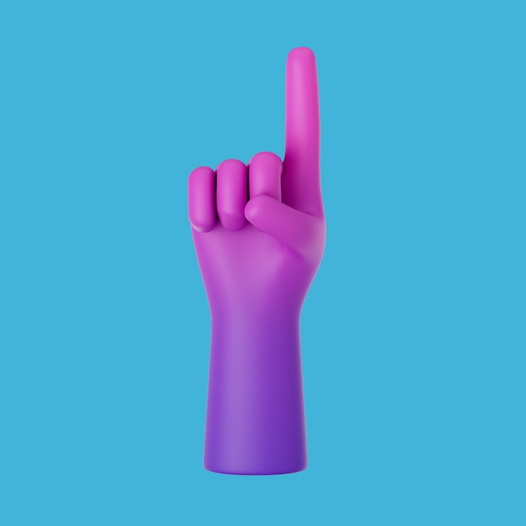 Gratis PSD 3d-weergave van handgebaren