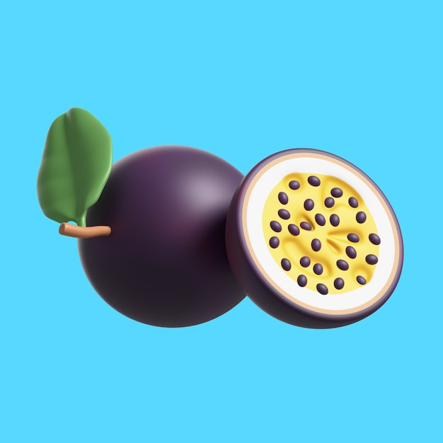 Gratis PSD 3d-weergave van heerlijke mangosteen