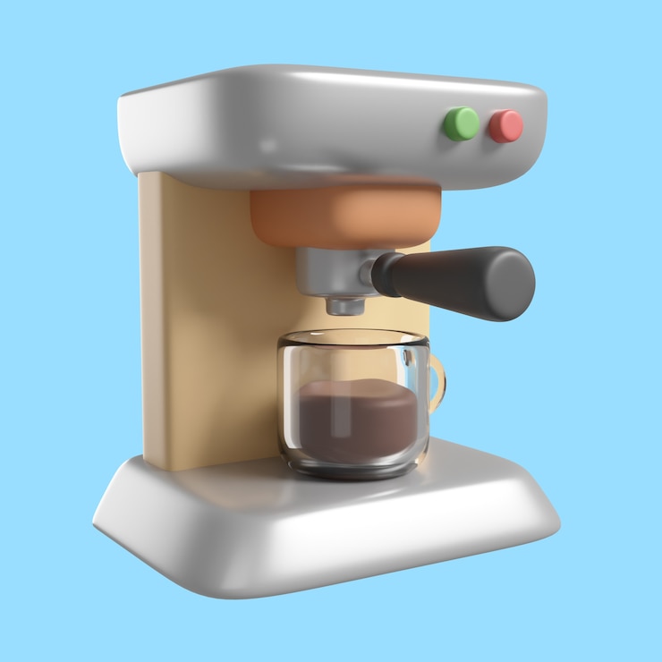Gratis PSD 3d-weergave van het icoon van de koffieshop