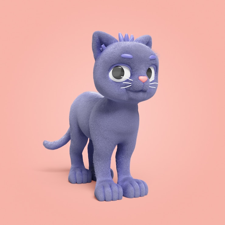 Gratis PSD 3d-weergave van het kattenpictogram