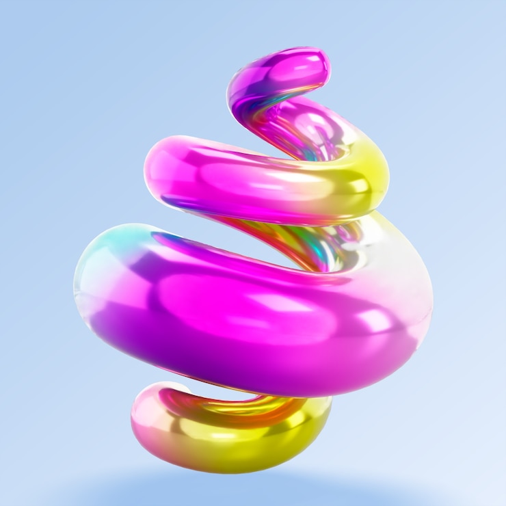 Gratis PSD 3d-weergave van holo-vloeistofvormen