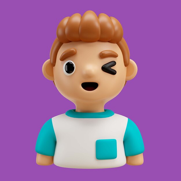 3D-weergave van jongen avatar emoji