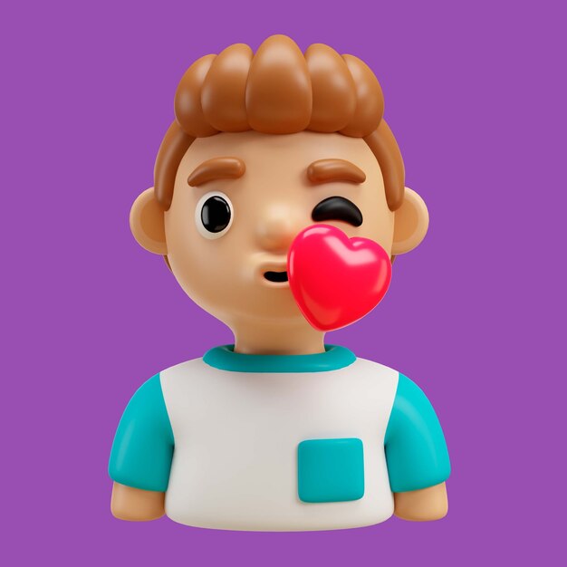 3D-weergave van jongen avatar emoji