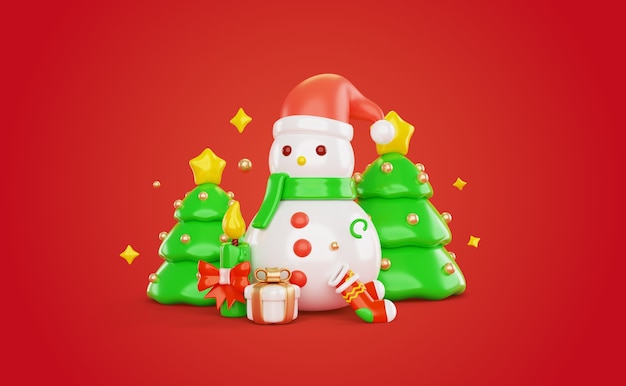 Gratis PSD 3d-weergave van kerst achtergrond