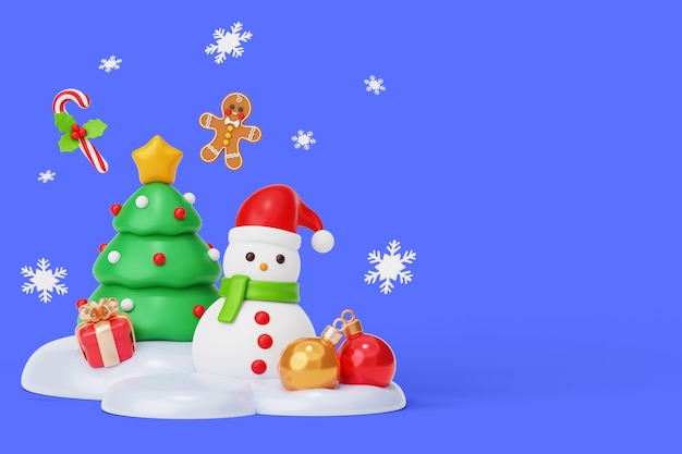 Gratis PSD 3d weergave van kerststroom achtergrond