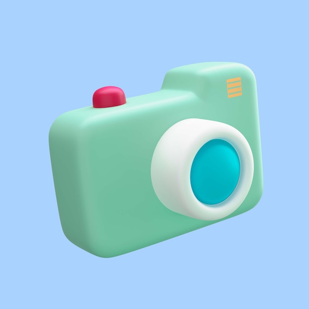 Gratis PSD 3d-weergave van reiscamerapictogram