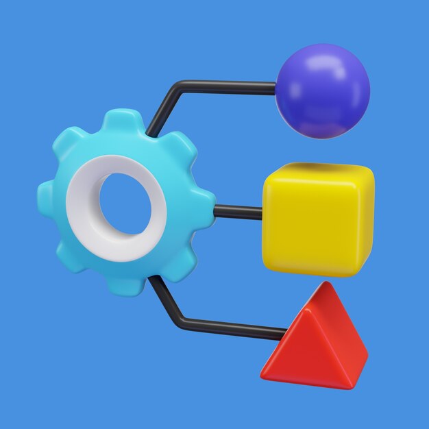 3D-weergave van sociale media marketing icoon