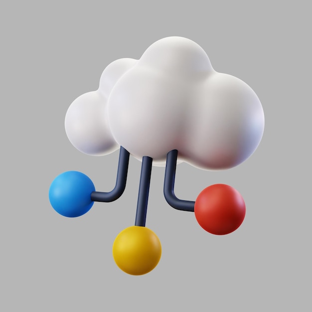 Gratis PSD 3d-wolk voor gegevensopslag