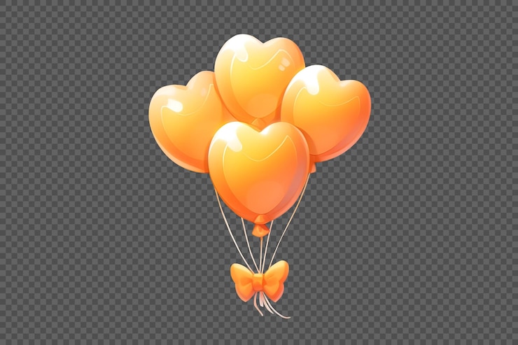 PSD Gratis 3d yellow heart shape balloons
