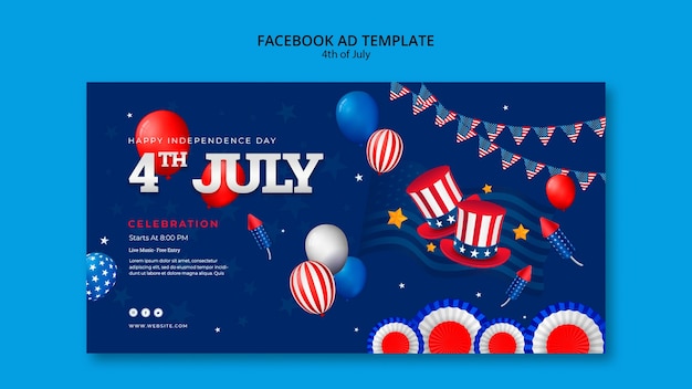 4 juli facebook-sjabloon