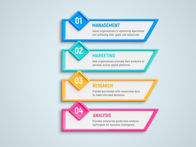 4 stappen creatieve business infographics ontwerp sjabloon