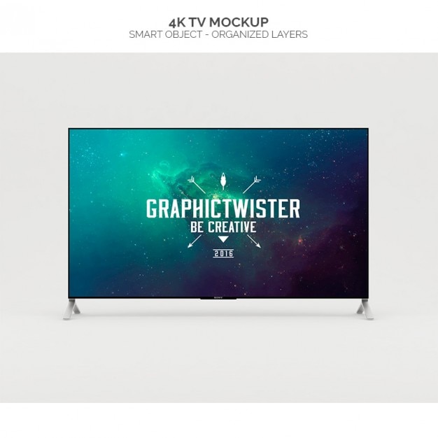 Gratis PSD 4k televisie mock-up