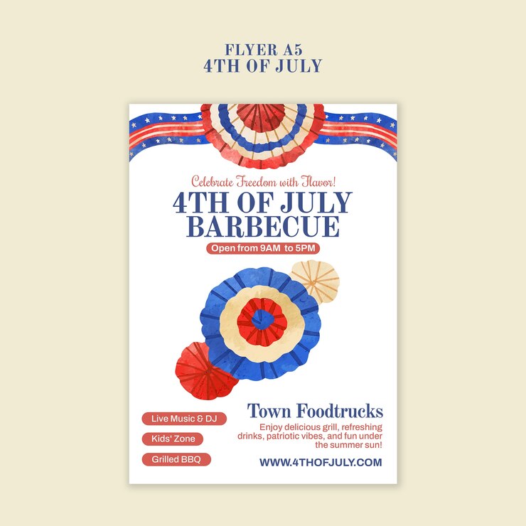 PSD gratuito 4th of july bbq flyer