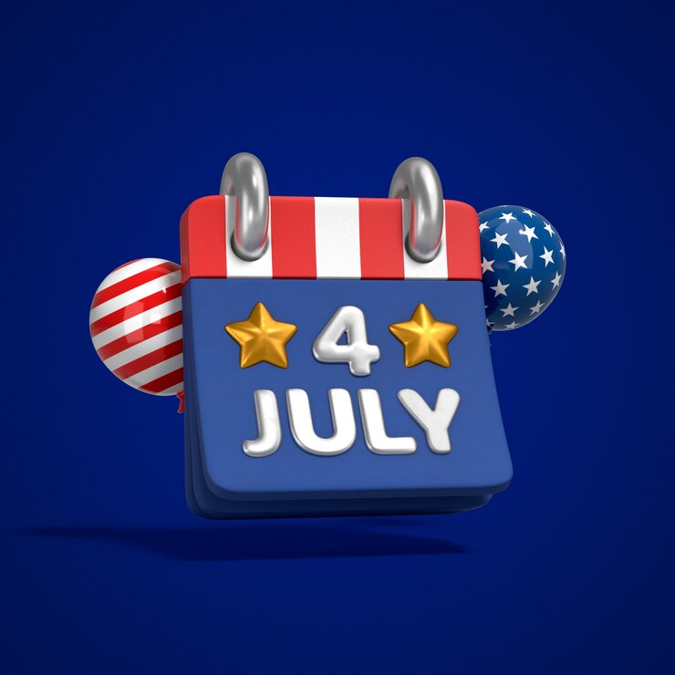 PSD gratuito 4th of july calendar illustration