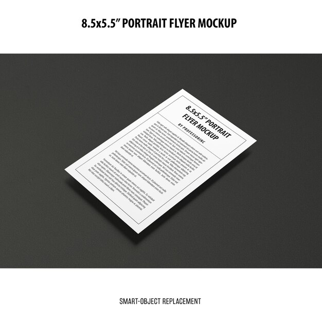 5,5 x 8,5 `` Mockup di volantino verticale