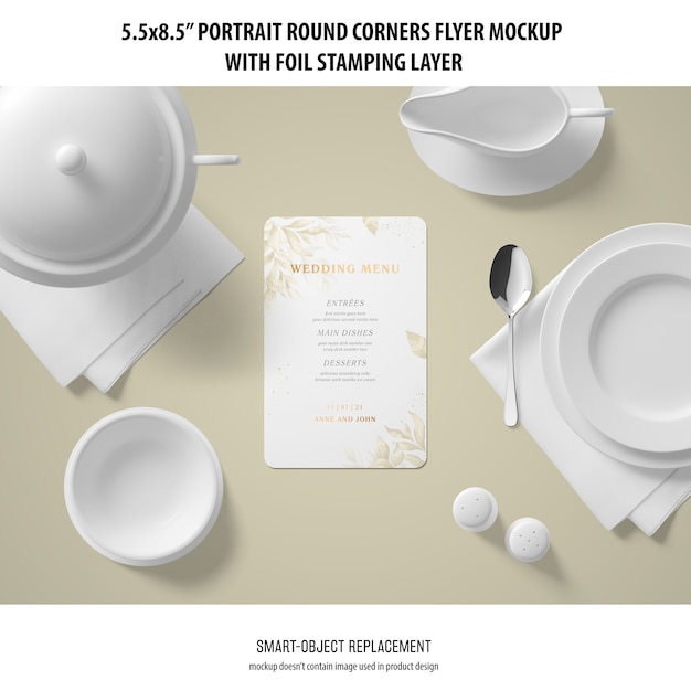 5,5 x 8,5 `` Mockup di volantino verticale